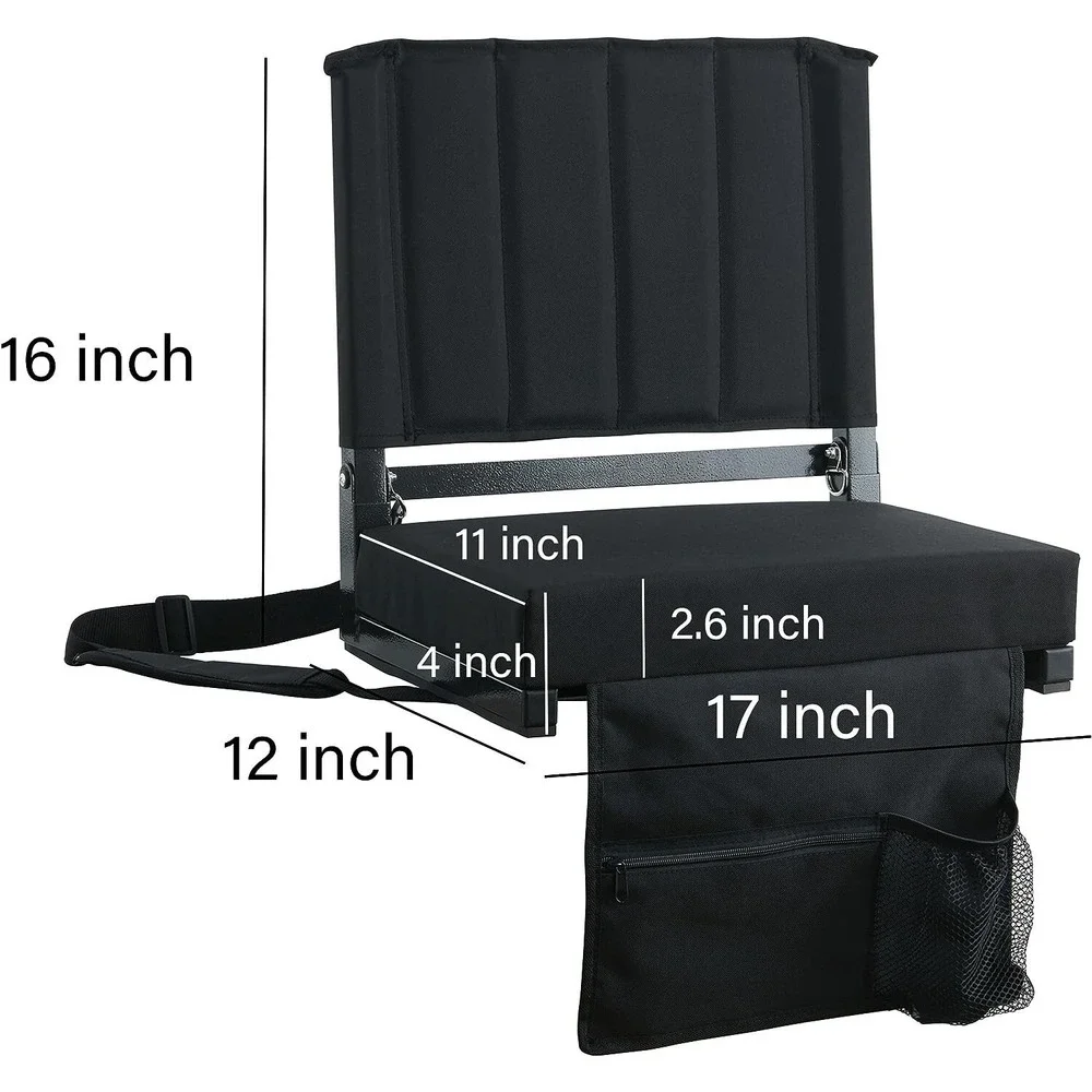 SPORT BEATS Stadium Seat‎ with Back Support Wide Padded Cushion Bleacher Chair